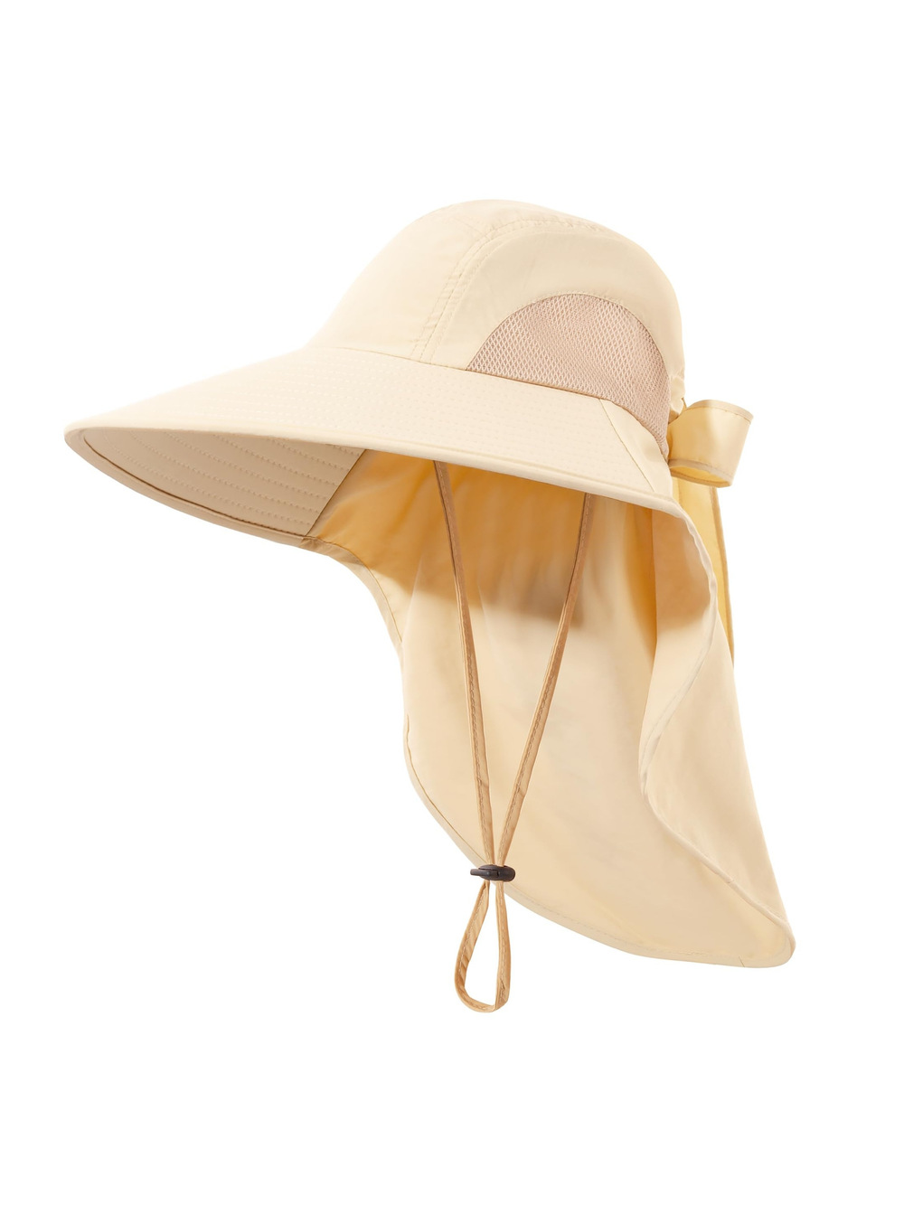 Womens Sun Hat UV Protection, Foldable Waterproof Wide Brim | Beige | Size OS